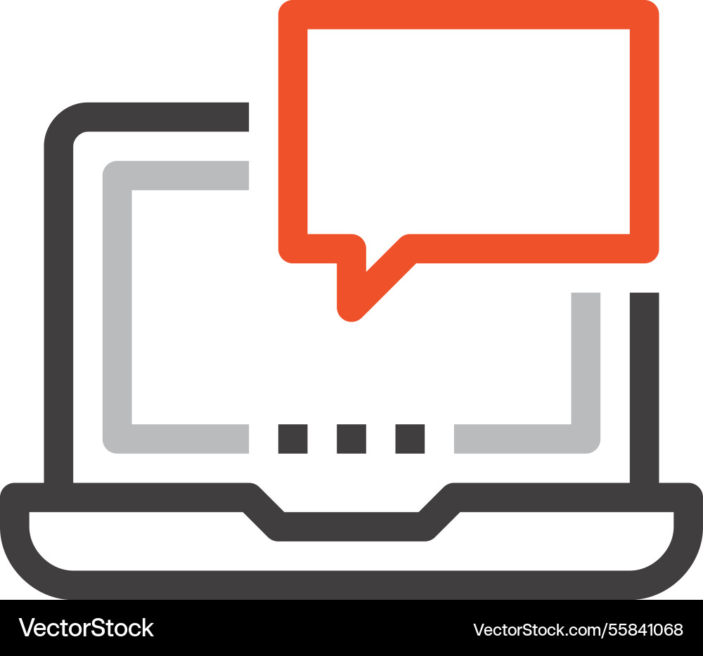 Message bubble flat line web icon concept Message bubble flat line web icon concept vector image