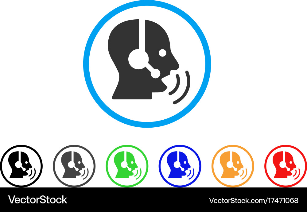 Operator speech sound waves rounded icon vector image