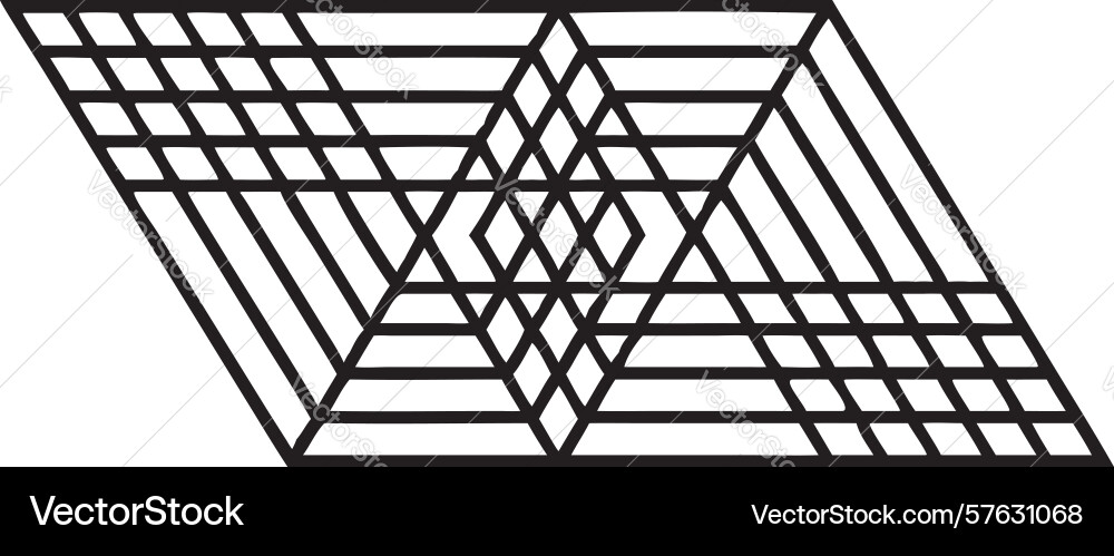 Overlapping wireframe cubes complex geometric Vector Image