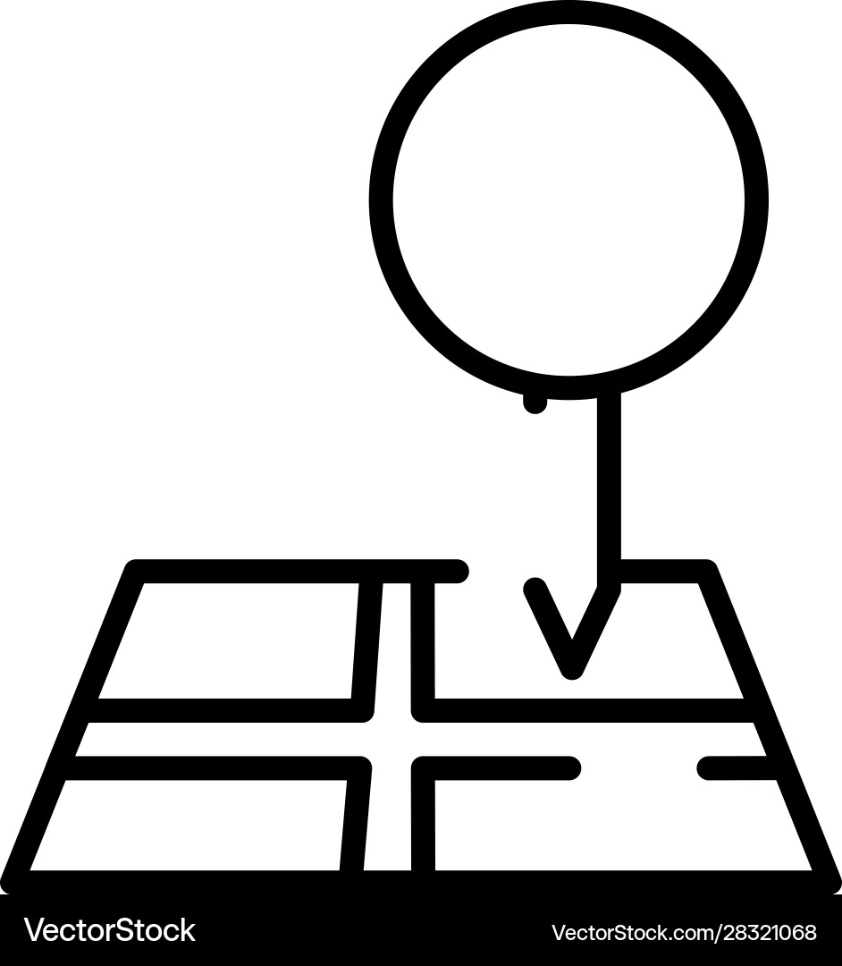 Paper map guide with pins location icon vector image