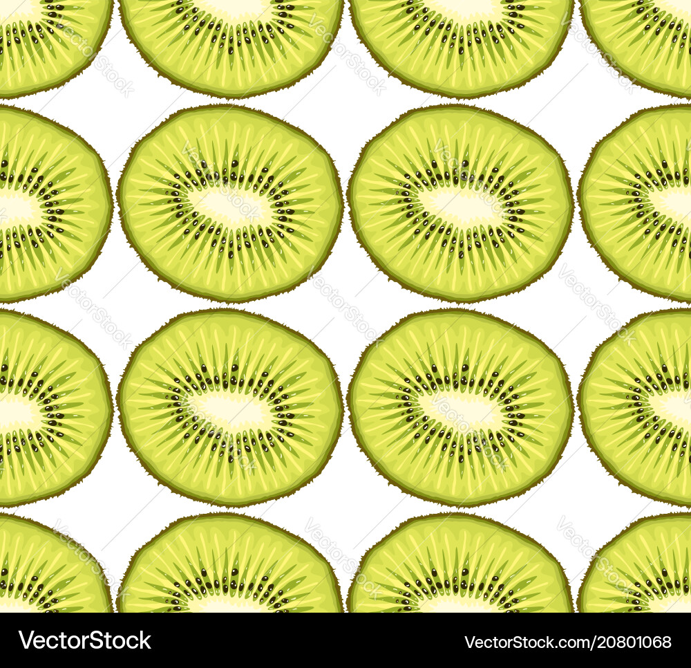 Seamless pattern from kiwi slices vector image