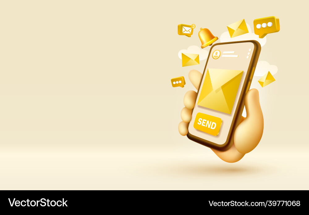Send an email message smartphone mobile screen vector image