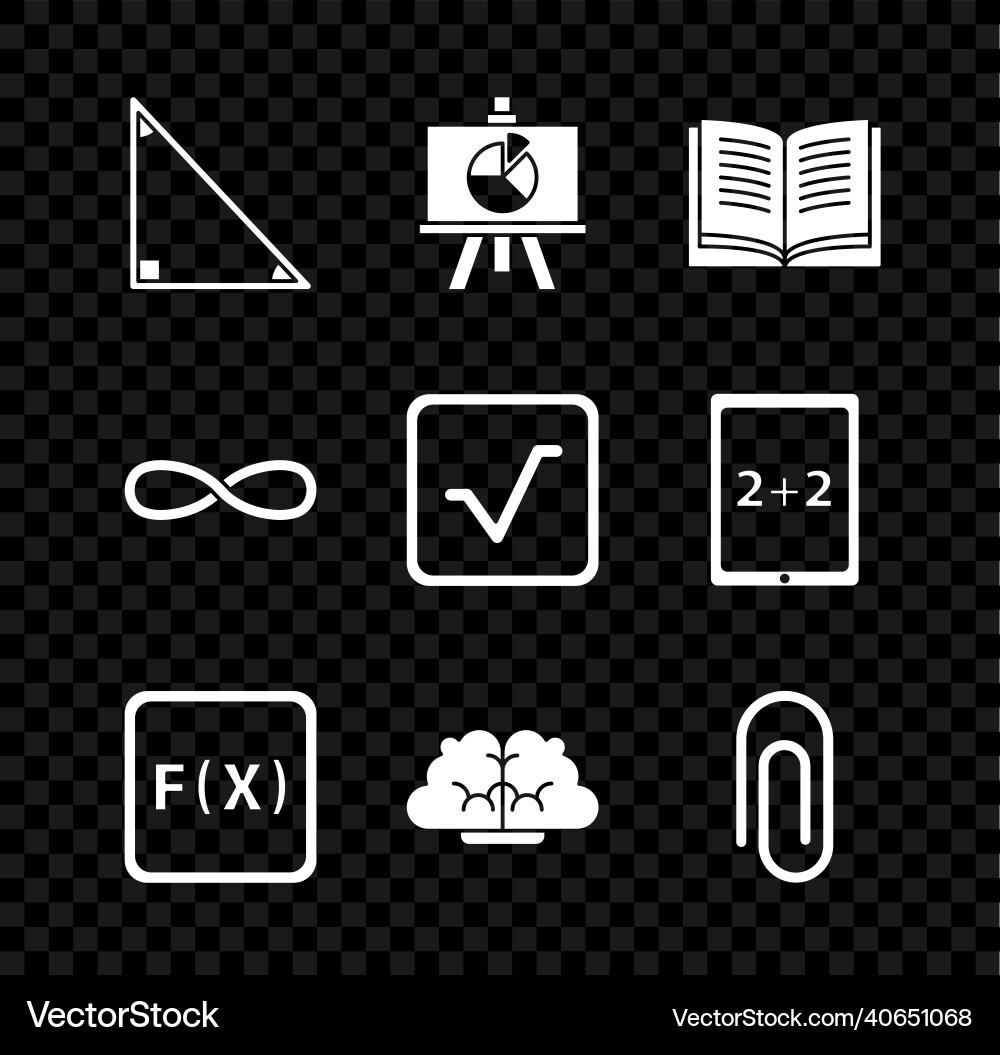 Set triangle math chalkboard with diagram open Vector Image