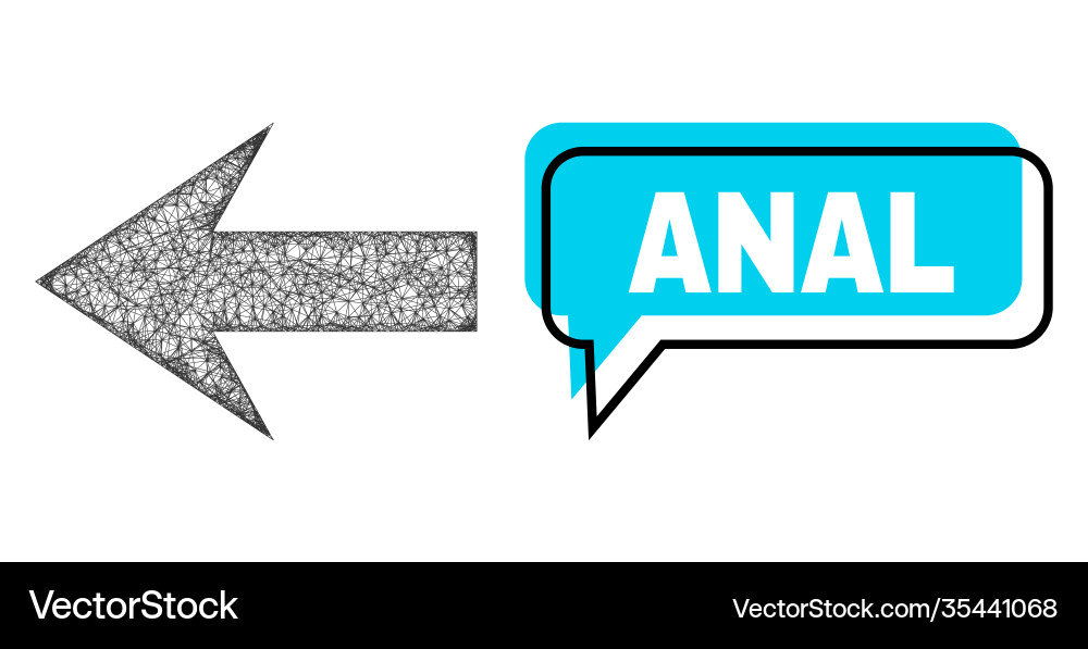 Shifted anal message cloud and net mesh arrow left Shifted anal message cloud and net mesh arrow left vector image