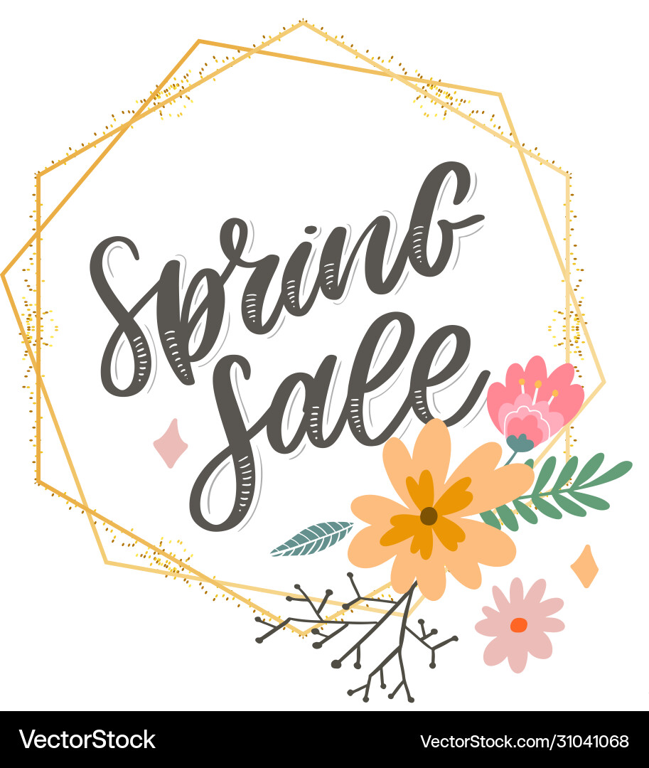 Spring sale word hanging on leaves with strings Spring sale word hanging on leaves with strings vector image
