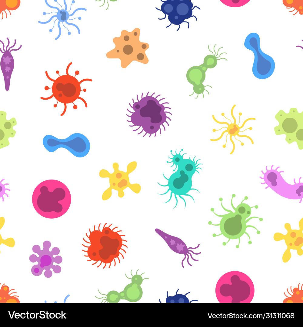 Viruses pattern colorful germs background toxin Viruses pattern colorful germs background toxin vector image