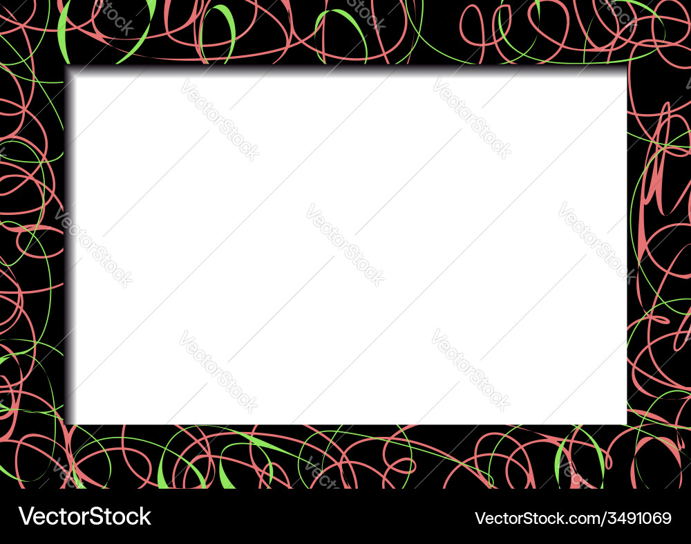 Abstract dark frame with scribbles Vector Image