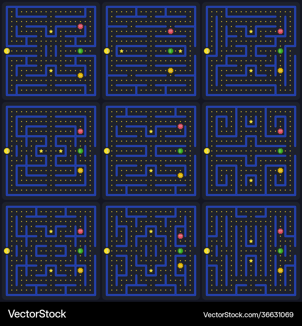 Arcade game level set Arcade game level set vector image