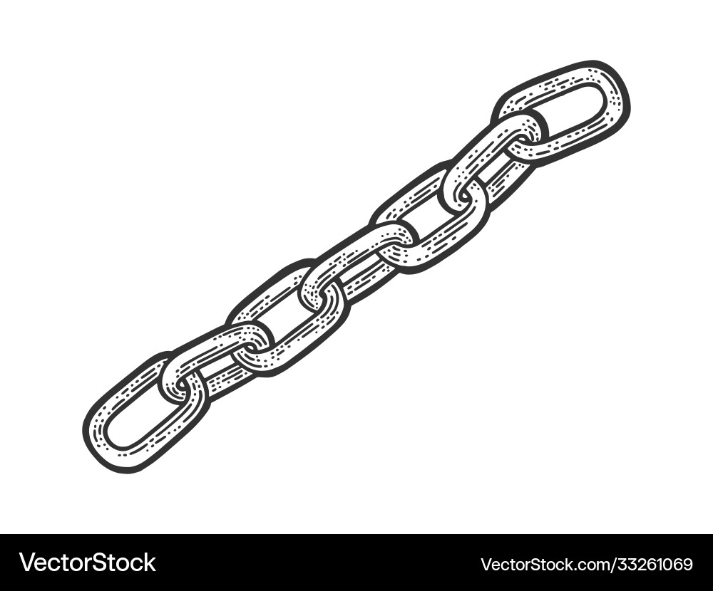 Chain Link Sketch - Engraved Art – Lizenzfreie Vektorgrafik | VectorStock
