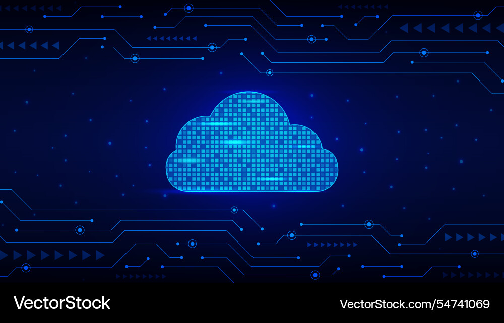 Cloud computing with futuristic circuit board Cloud computing with futuristic circuit board vector image