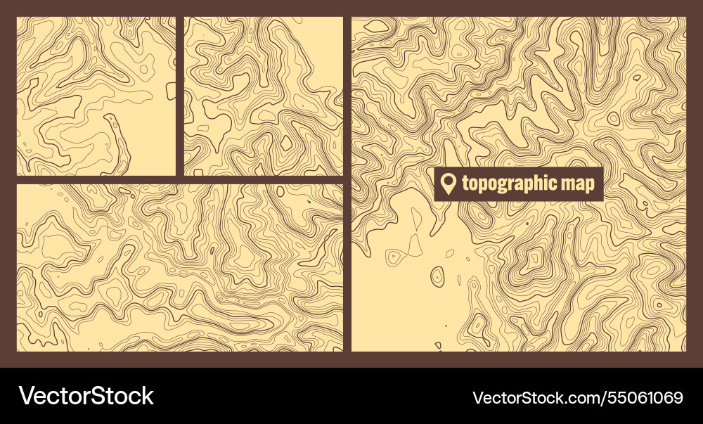 Colorful topographic map sets with contour lines Colorful topographic map sets with contour lines vector image