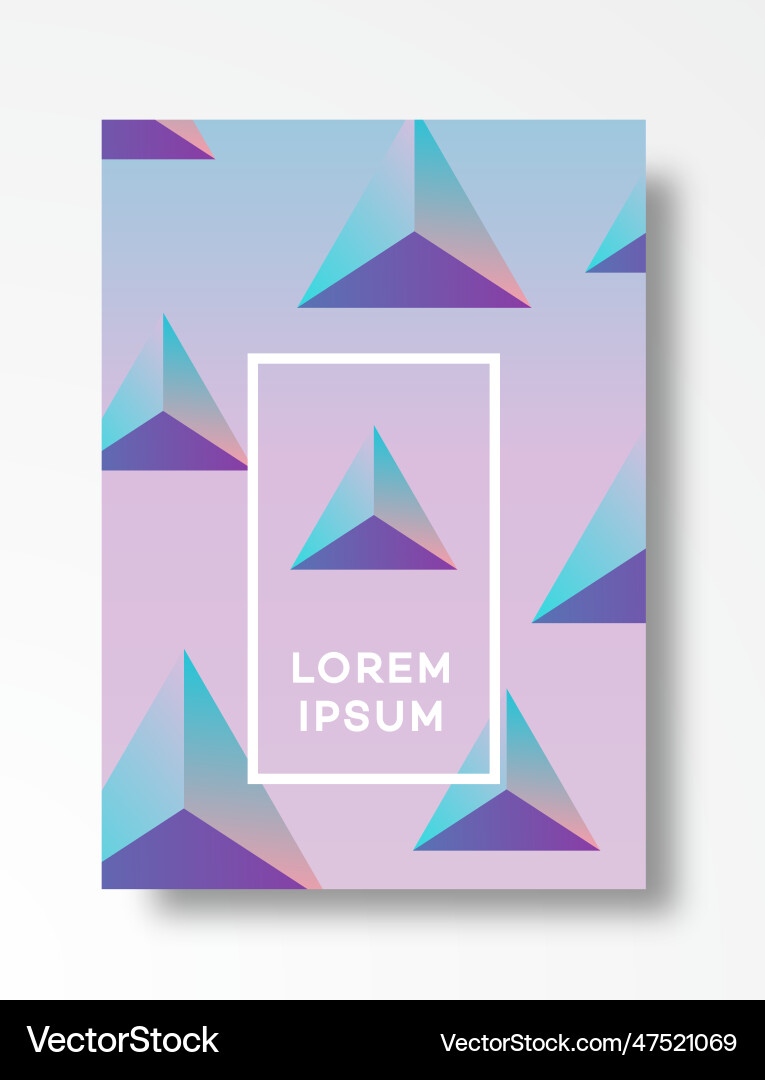 Cover design template triangle background Cover design template triangle background vector image