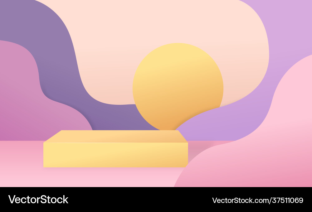 Curve background 3d rendering podium platform Vector Image