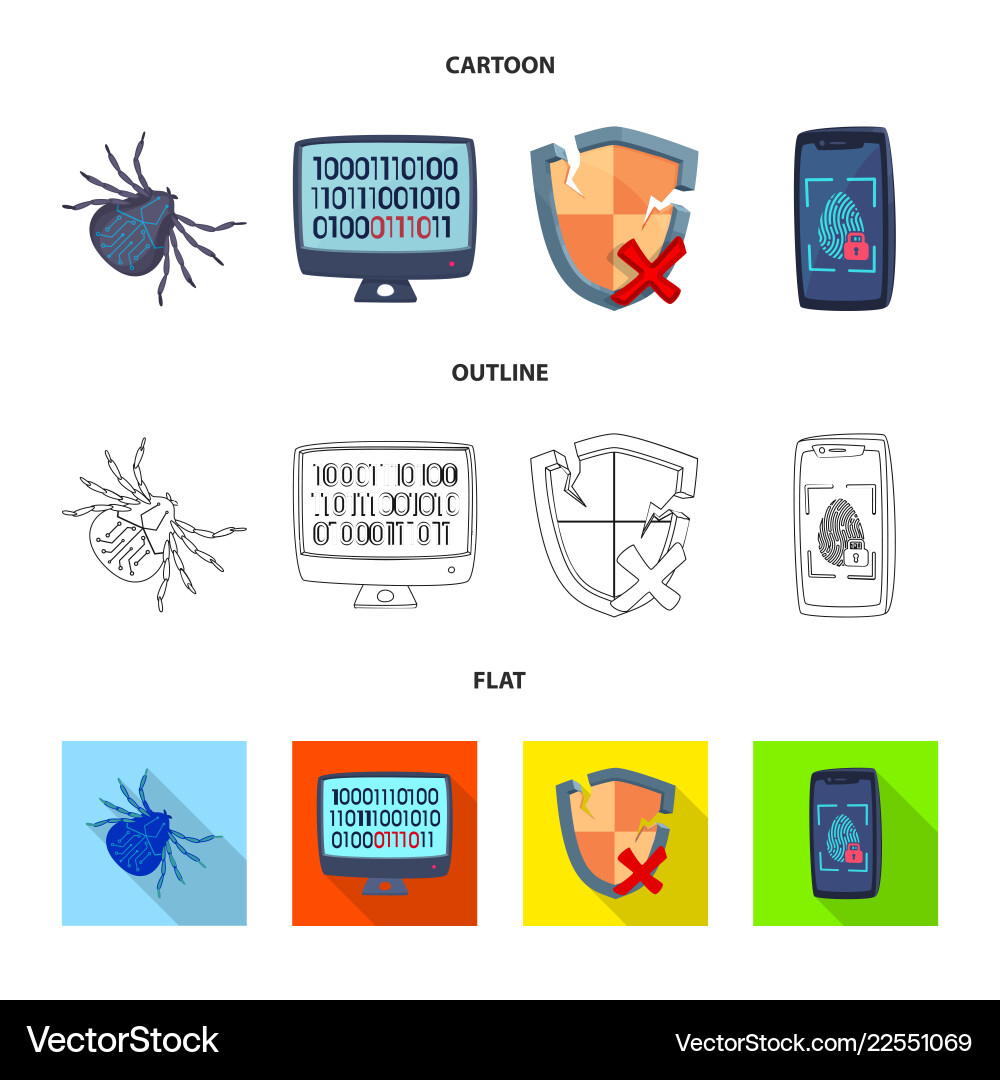 Design of virus and secure icon collection Design of virus and secure icon collection vector image
