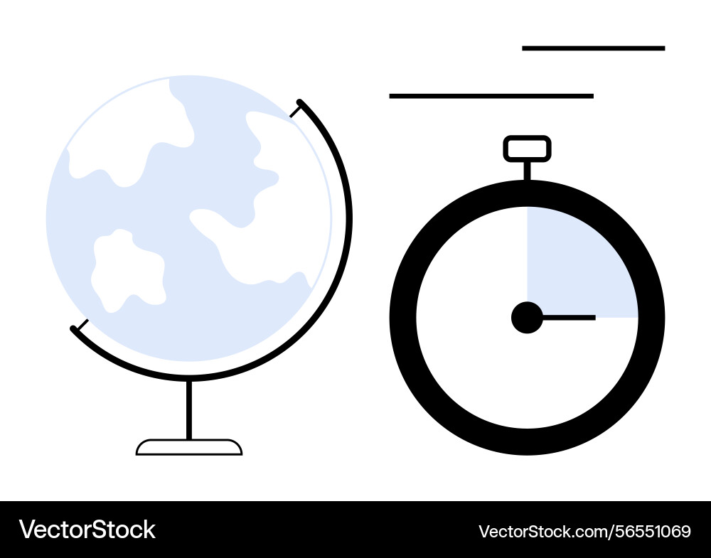 Global time management concept with globe vector image