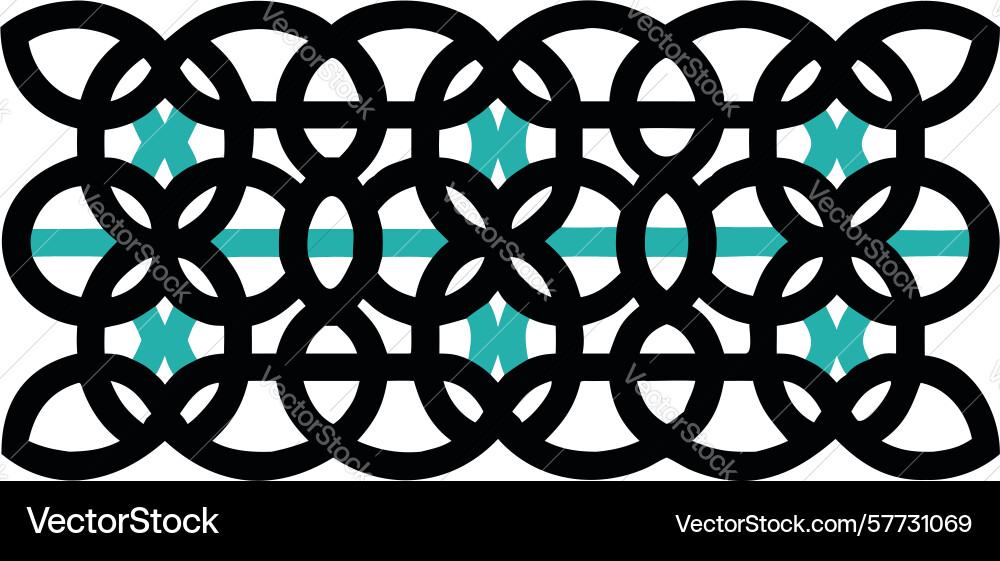 Interlocking rings pattern abstract design vector image