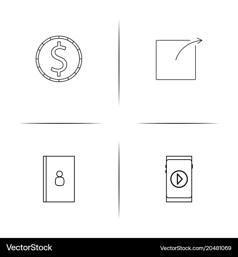 Internet of things simple linear icons set vector image