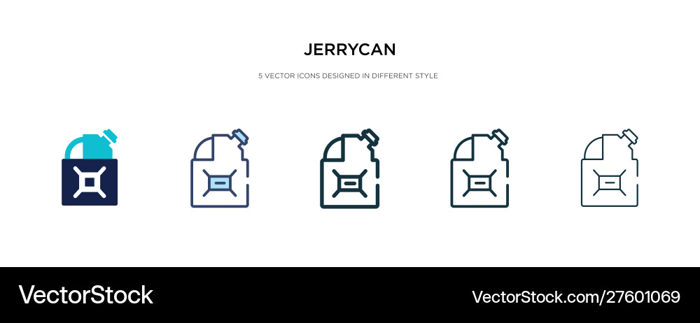 Jerrycan icon in different style two colored Jerrycan icon in different style two colored vector image
