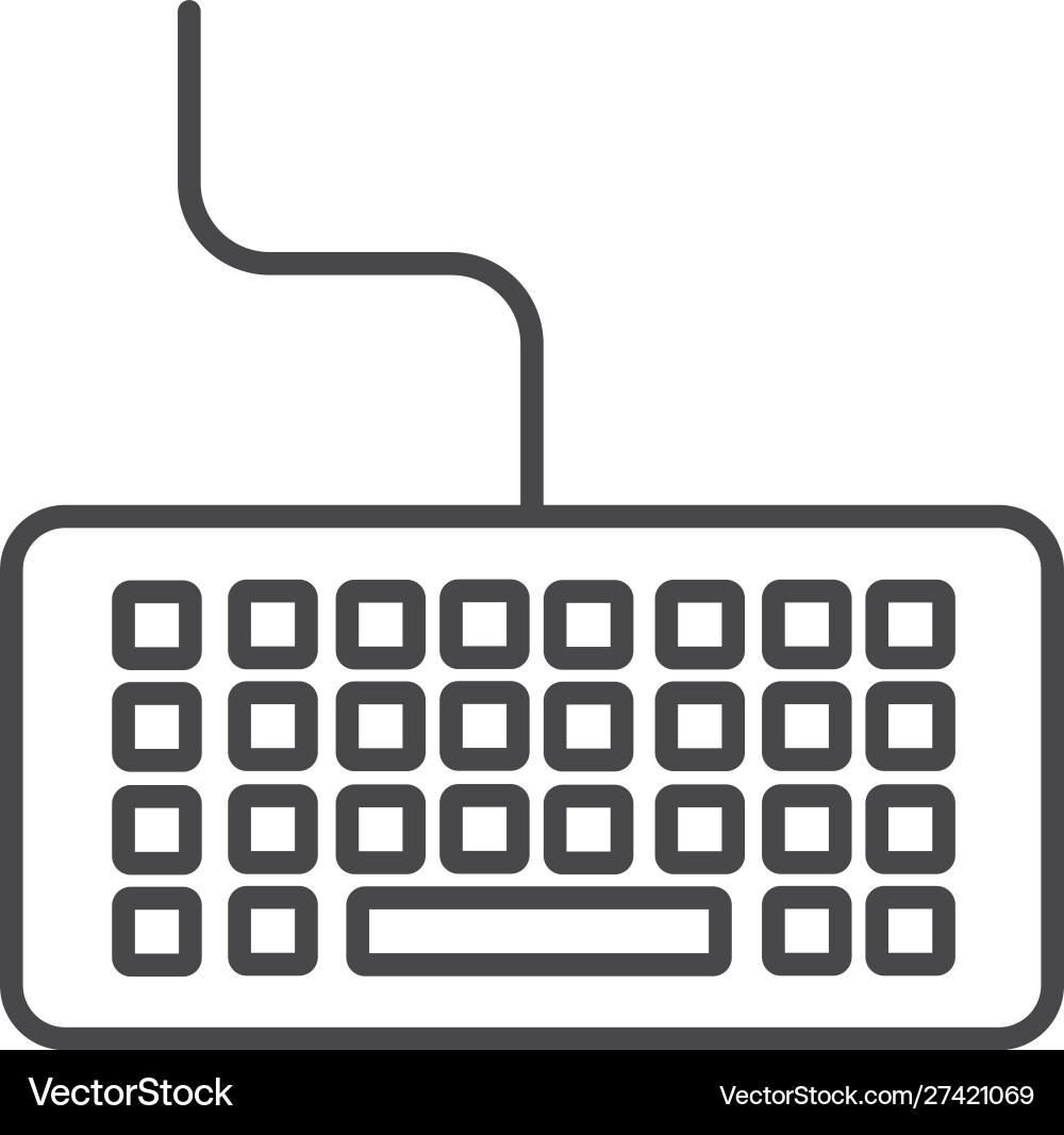 Keyboard computer technology icon line design Vector Image