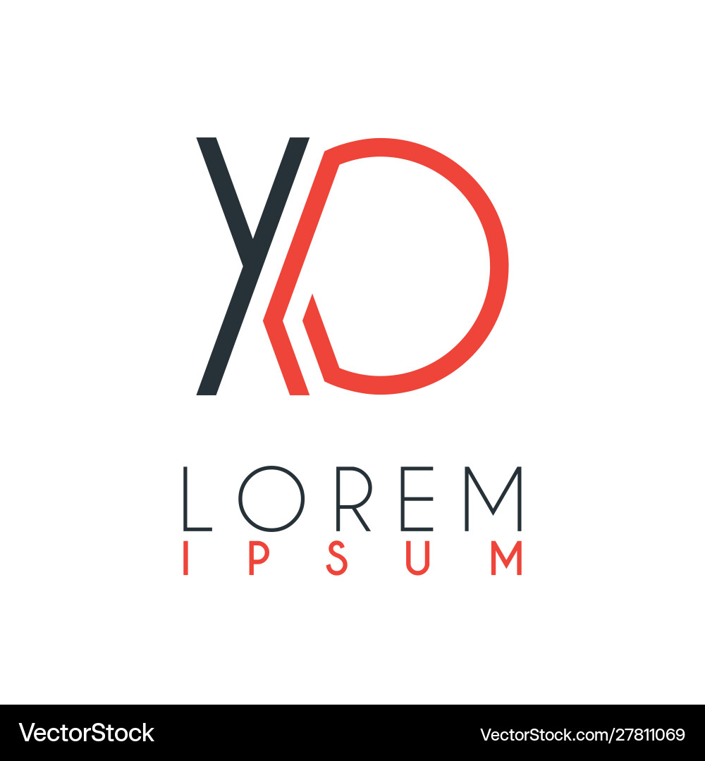 Logo between letter x and o or xo Logo between letter x and o or xo vector image