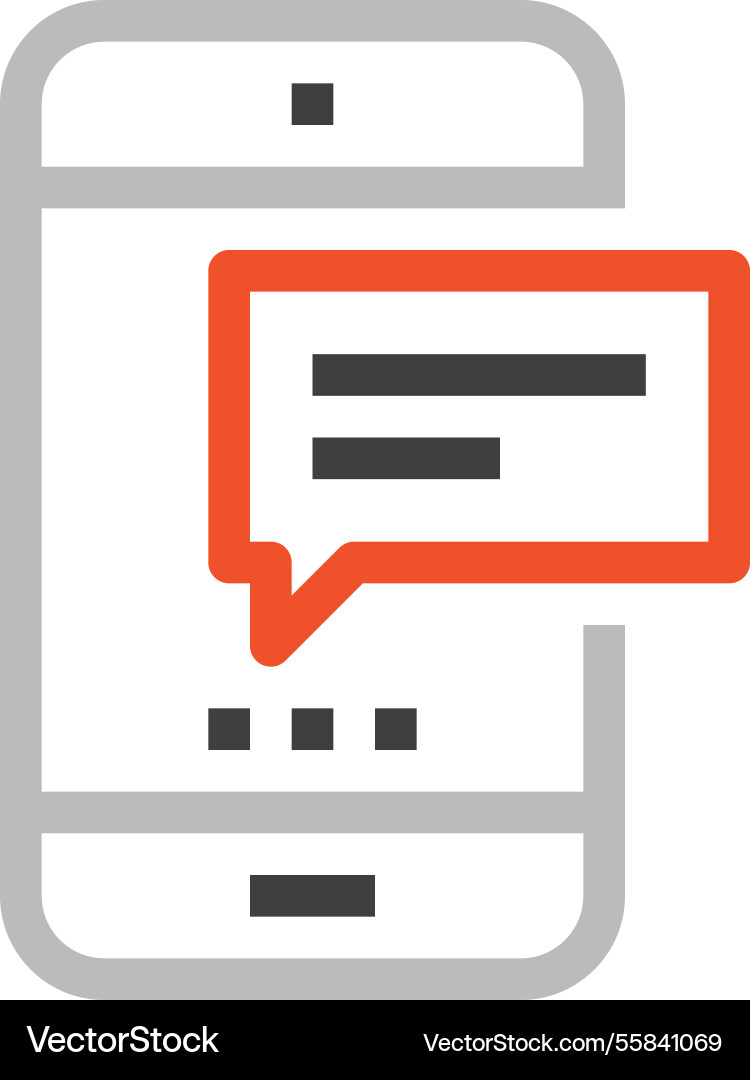 Message bubble flat line web icon concept Message bubble flat line web icon concept Vector Image
