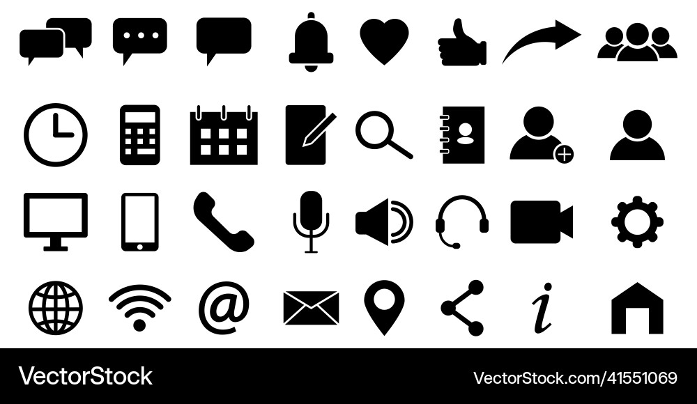 Message icon phone set web flat Message icon phone set web flat vector image