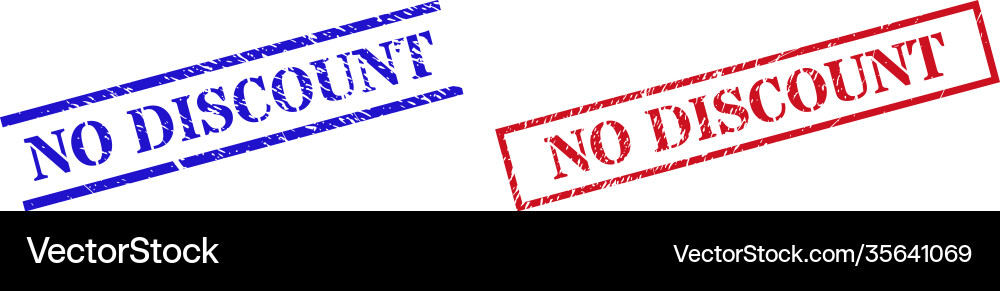 No discount grunge scratched stamp watermarks No discount grunge scratched stamp watermarks vector image