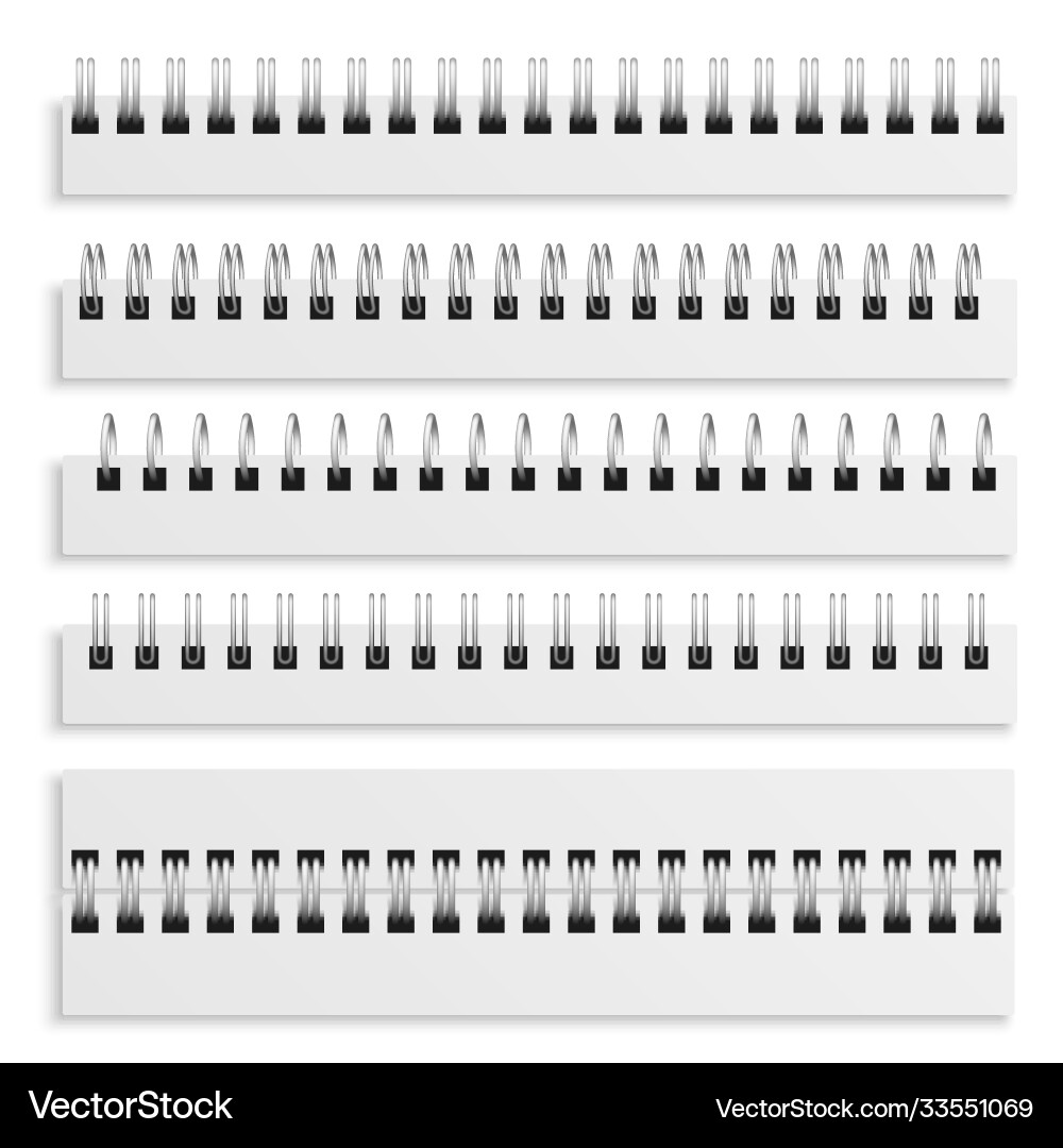 Notebook spiral binding sheets iron wired spirals Notebook spiral binding sheets iron wired spirals vector image