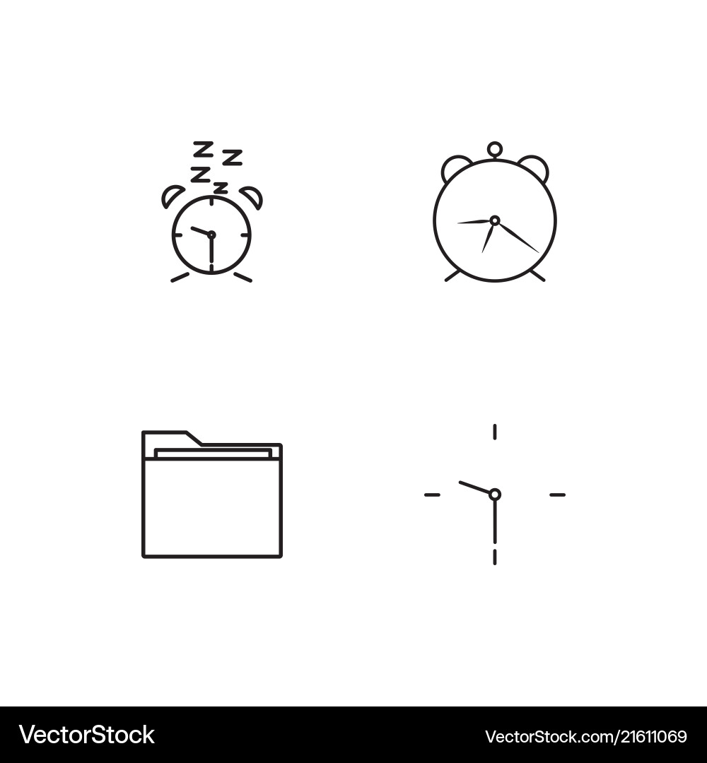 User interface linear icons set simple outline vector image