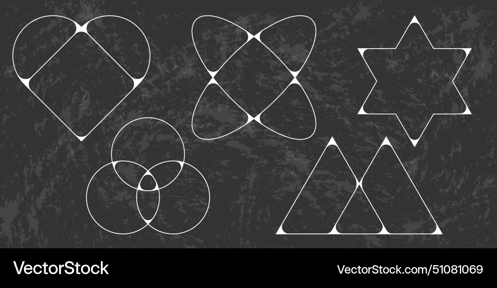 Y2k frames collection minimalistic linear Vector Image