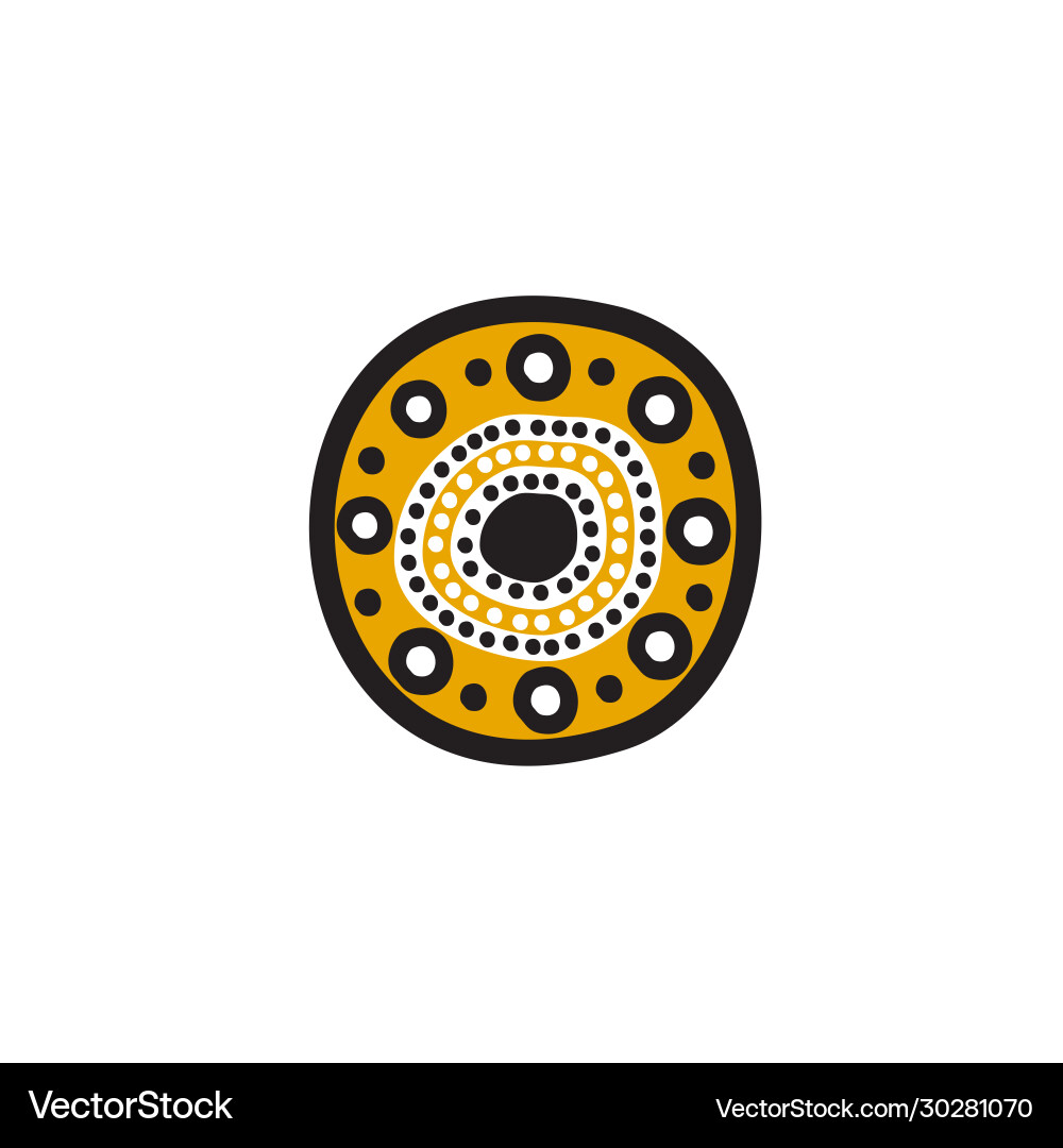 Aboriginal Dot Kunst Malerei Icon Vektorbild