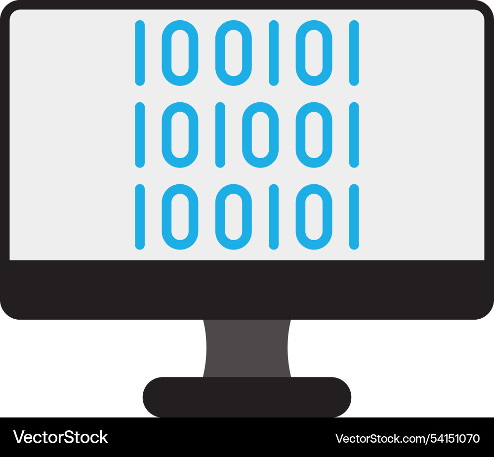 Binary code flat icon design vector image