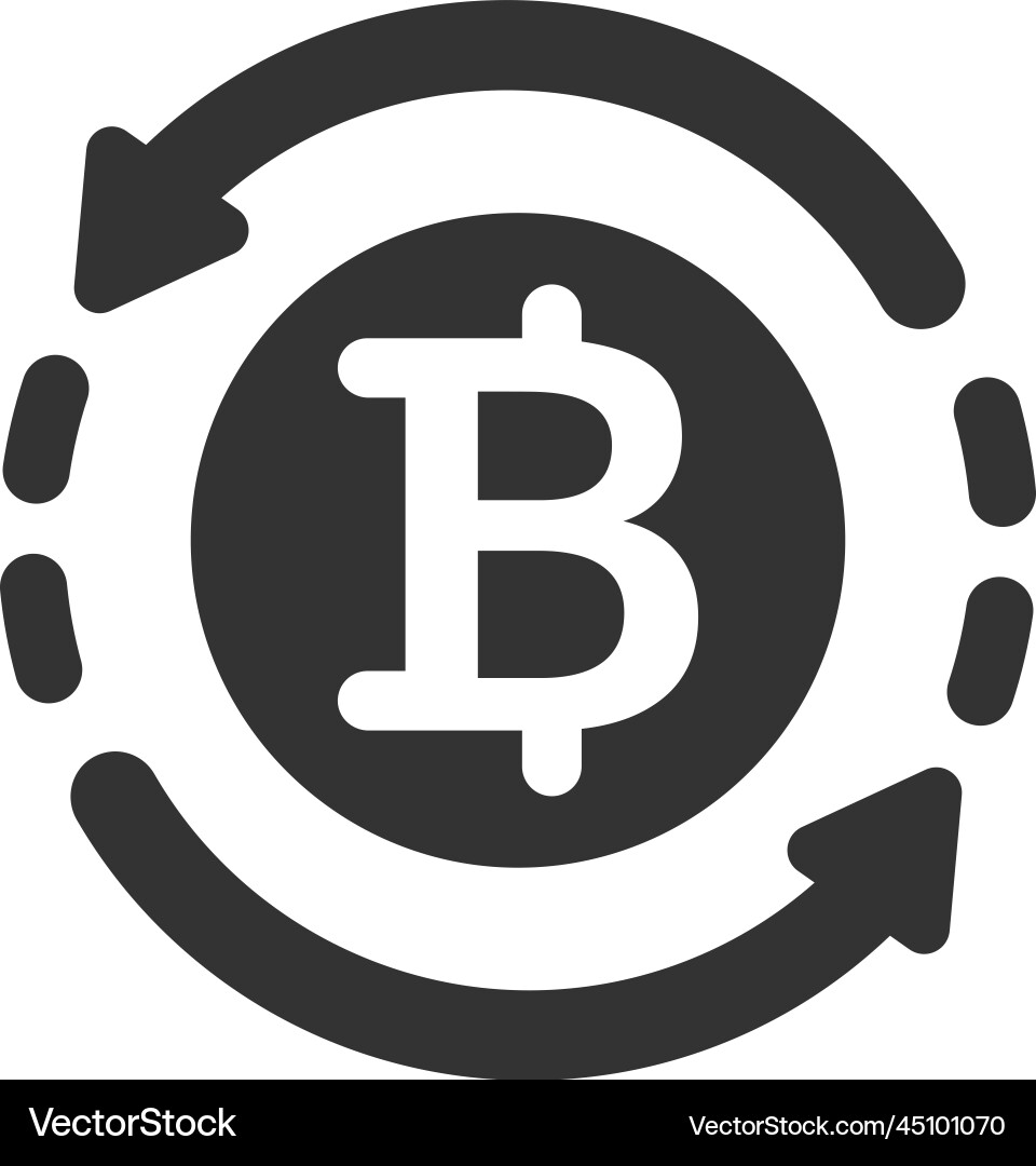 Bitcoin refund icon (45101070) – Royalty-Free Vector | VectorStock