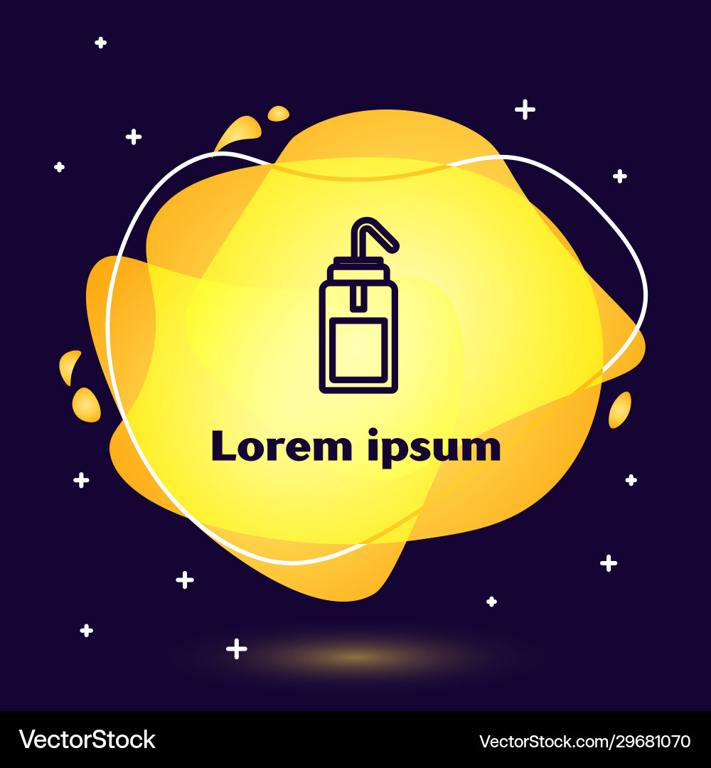 Black line laboratory wash bottle for chemistry Black line laboratory wash bottle for chemistry vector image