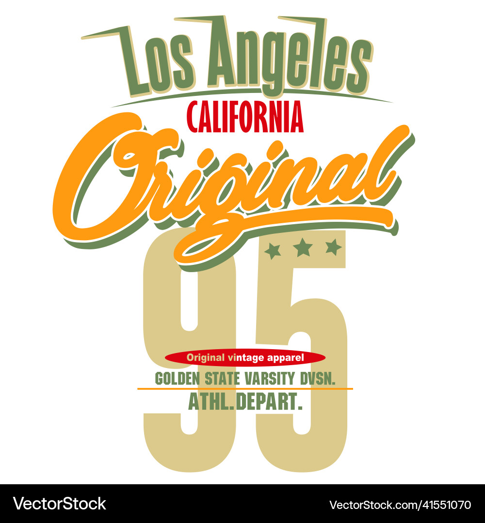 California sport wear t-shirt typography design Vector Image