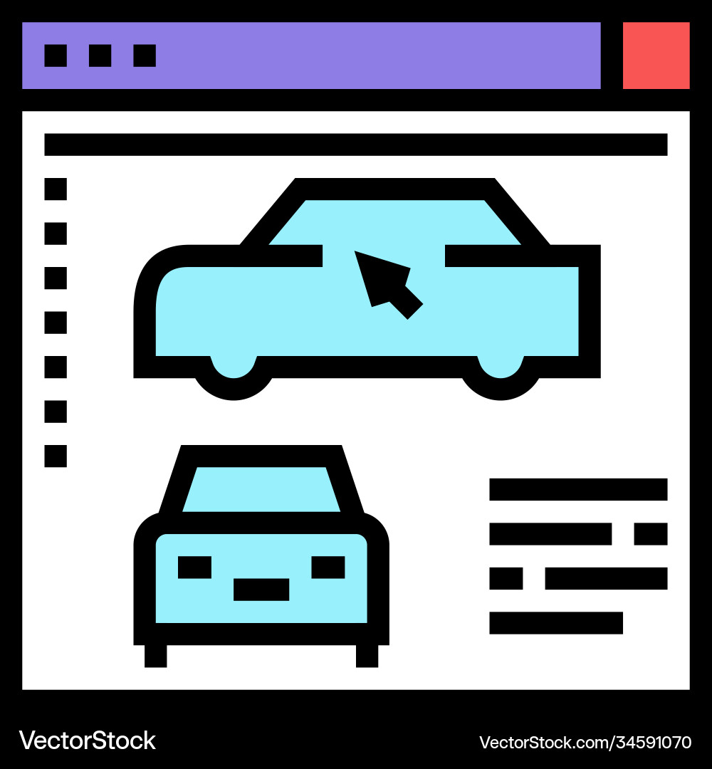 Car modeling program color icon vector image