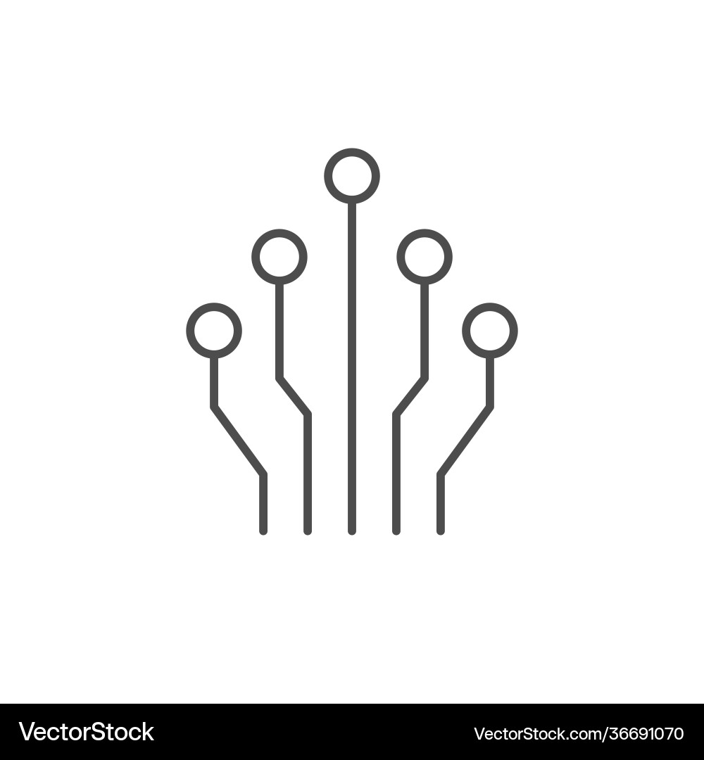 Circuit board line outline icon Circuit board line outline icon vector image