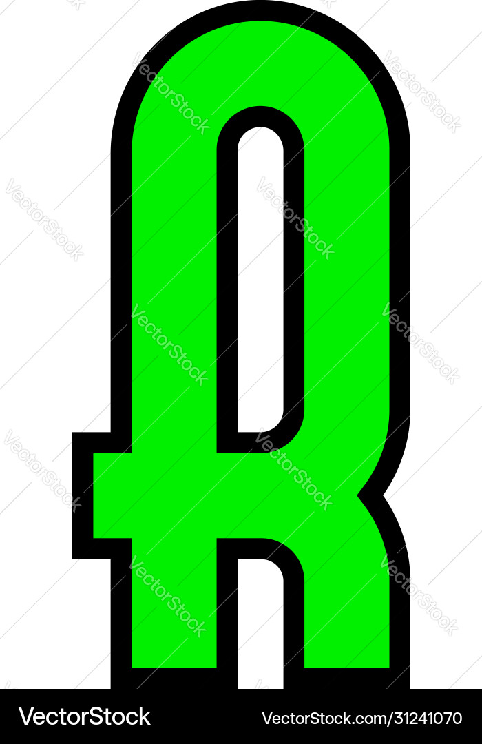 Colored font alphabet in simple style letter vector image