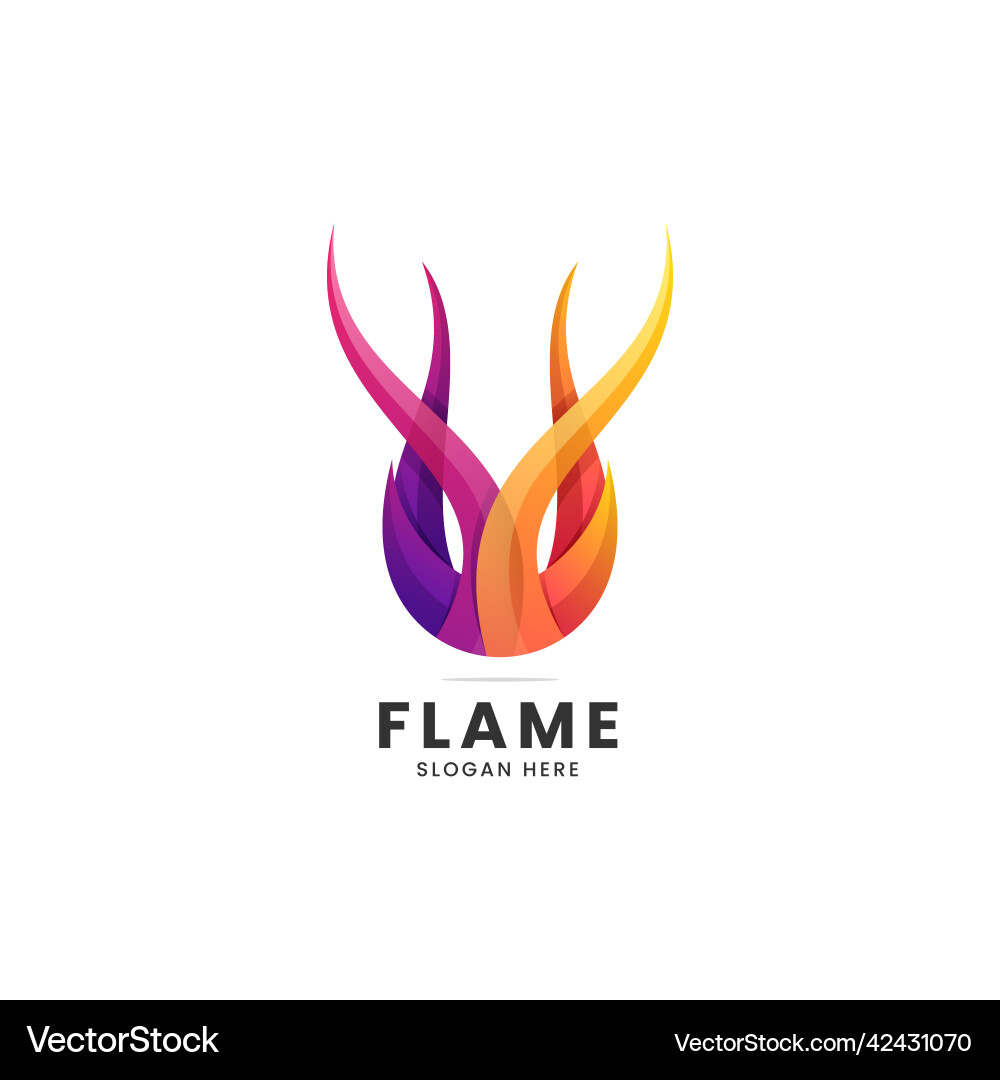 Colorful Flame Logo - Gradient Fire Royalty Free Vector