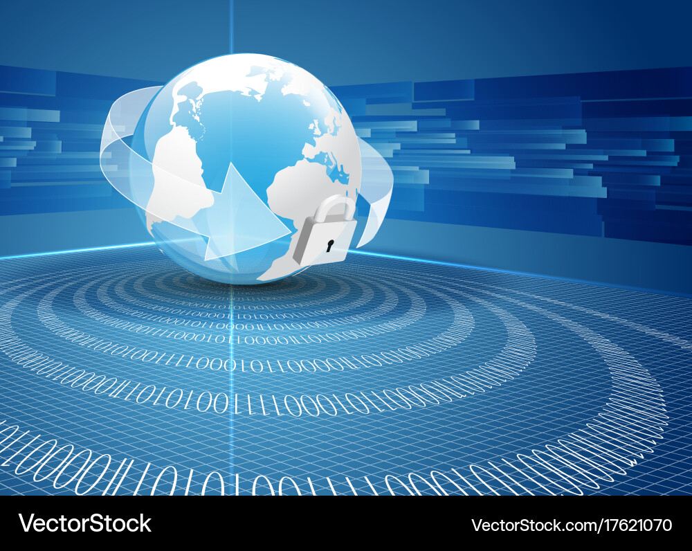 Earth globe and binary code vector image