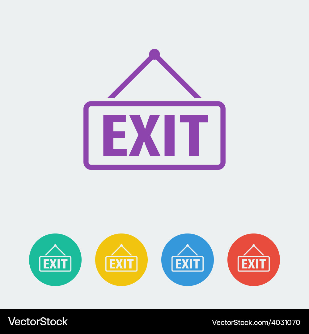 Exit flat circle icon vector image