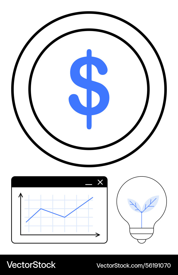 Financial growth with a dollar sign analytics Vector Image