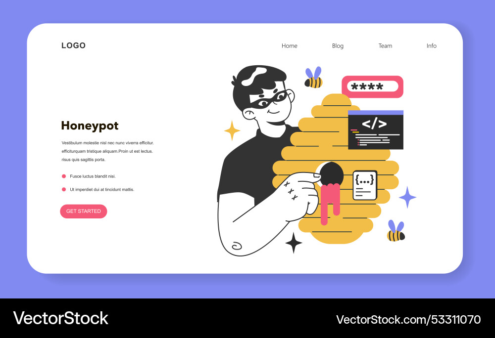 Honeypot web banner or landing page computer Vector Image