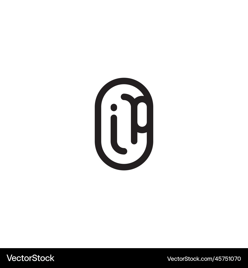 Ip line simple round initial concept with high Vector Image