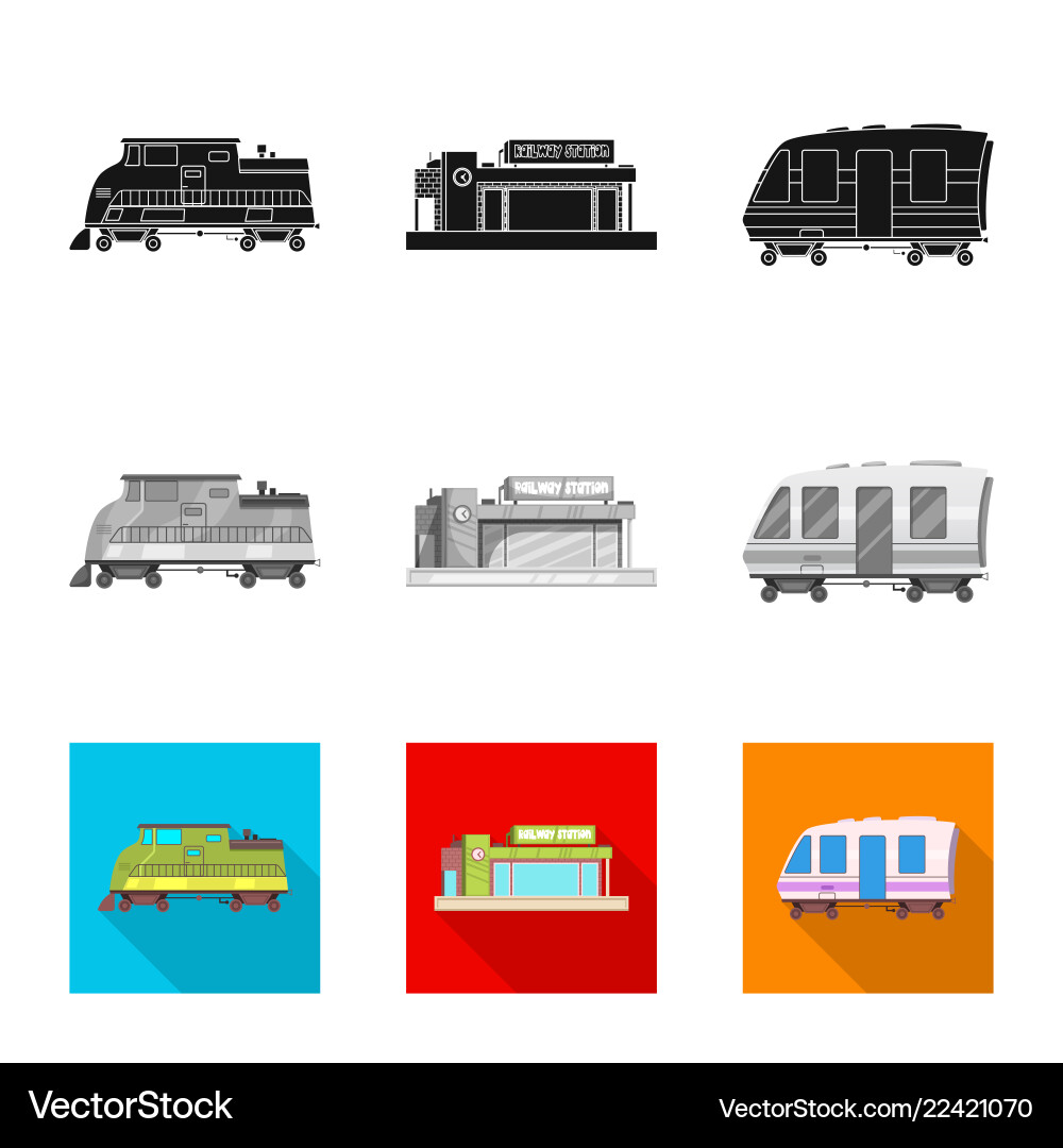 Isolated object of train and station icon Isolated object of train and station icon vector image