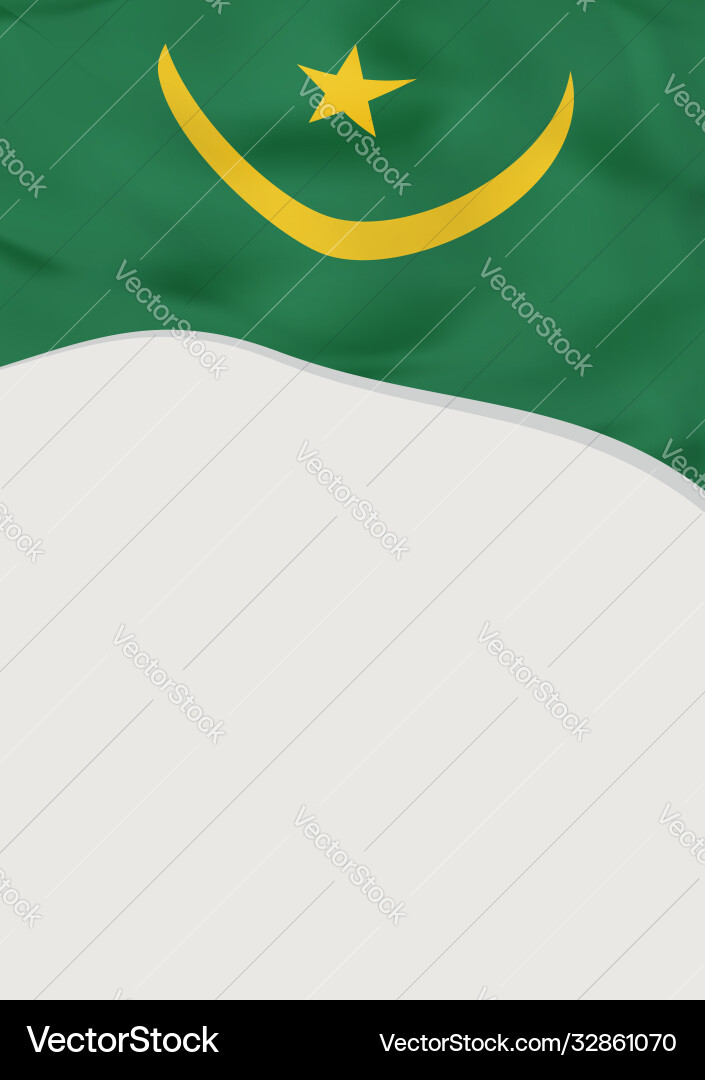 Leaflet design with flag mauritania template Vector Image