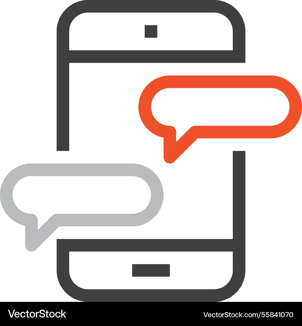 Message bubble flat line web icon concept Message bubble flat line web icon concept vector image