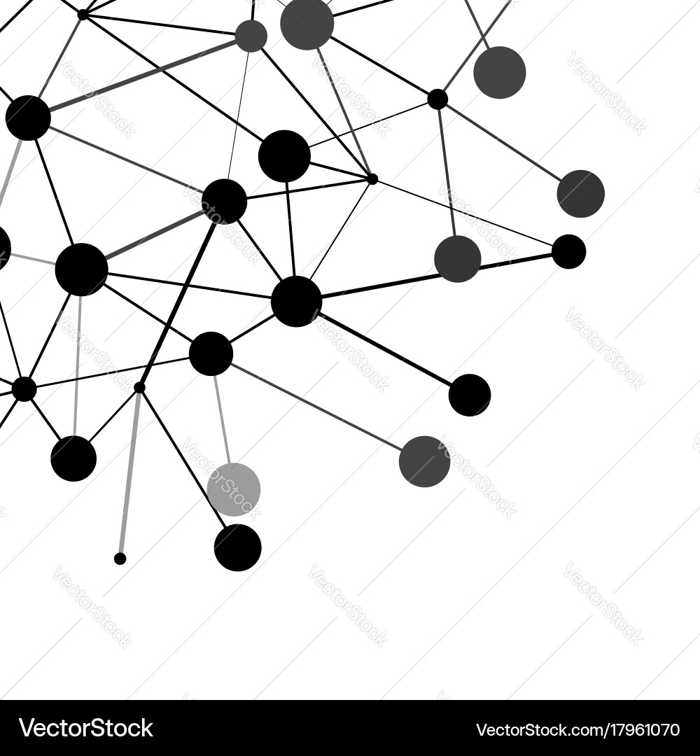 Molecular node in black color connection abstract Vector Image