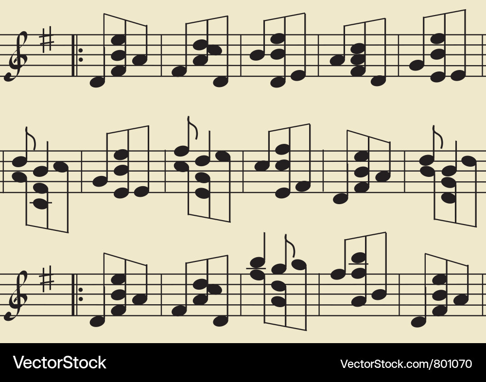 Musical notebook seamless pattern vector image