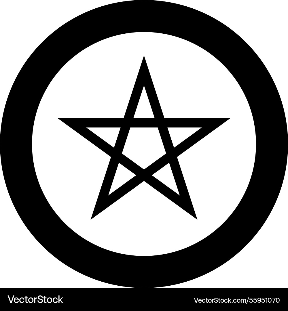 Pentagram neo paganism sign five pointed star Pentagram neo paganism sign five pointed star vector image
